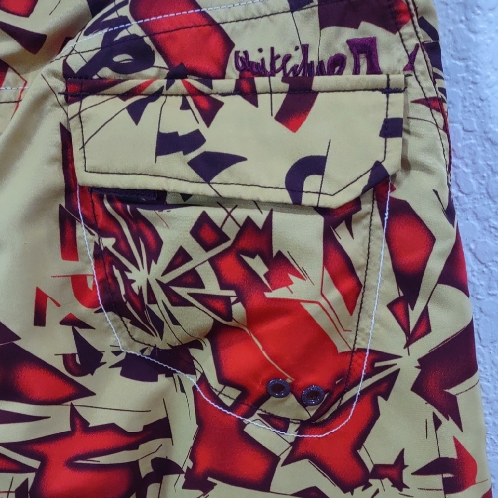 QUIKSILVER Stylish Yellow and Red Men's Swim Shorts - Picture 8 of 17